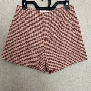Altar'd State Rust and White Tweed High-Rise Shorts